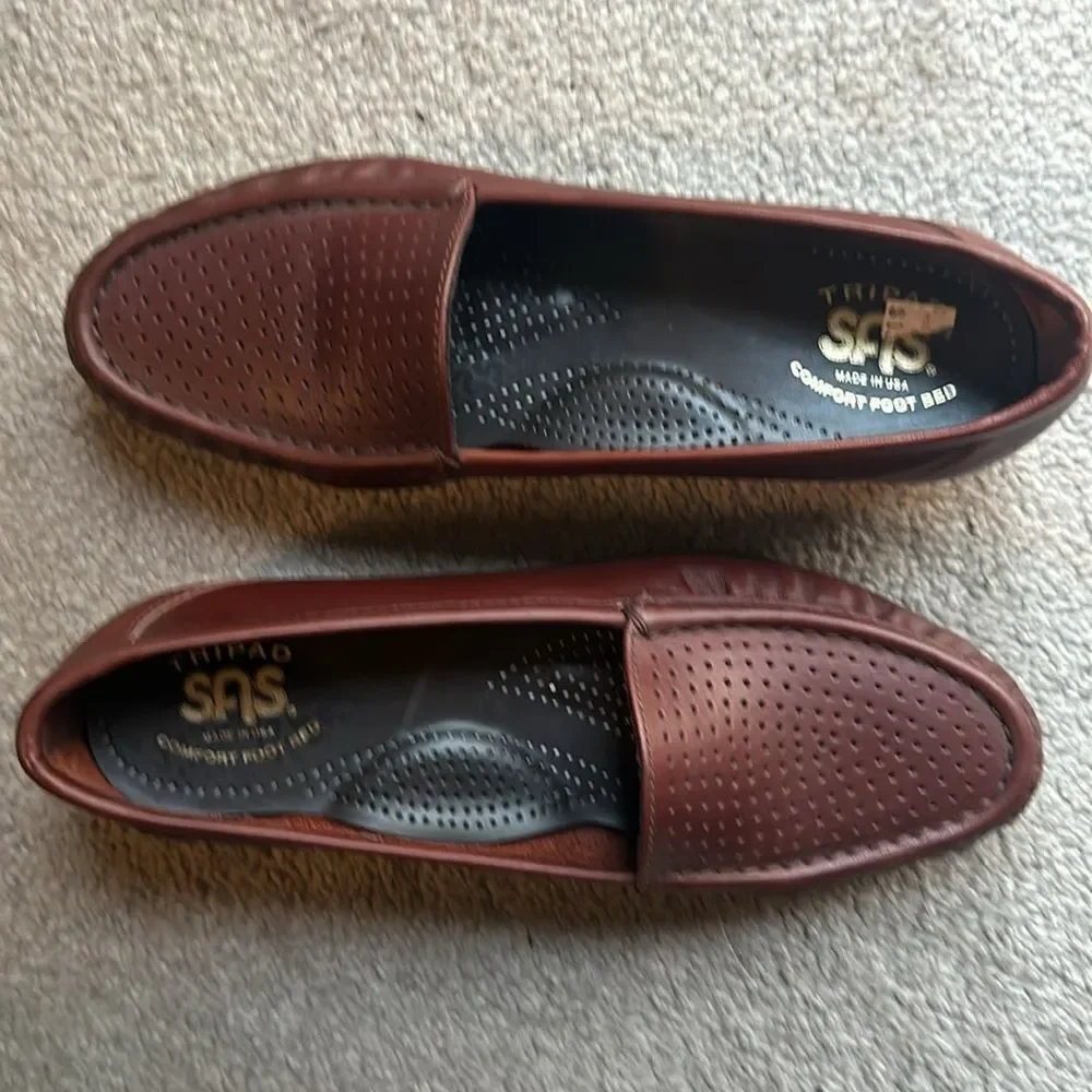 SAS Saavy Leather Loafers in Russet